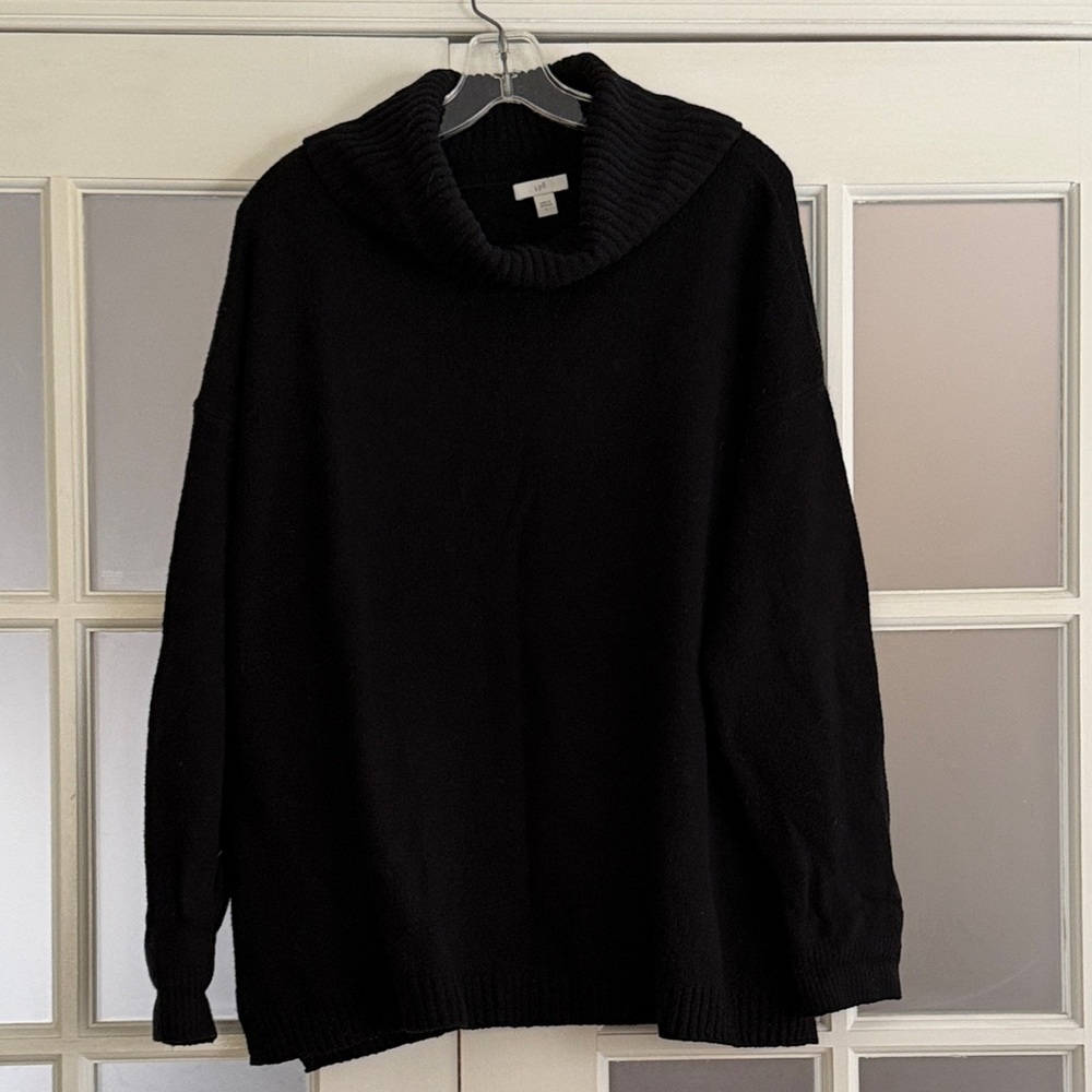 J. Jill Classic Black Cowl Neck Sweater